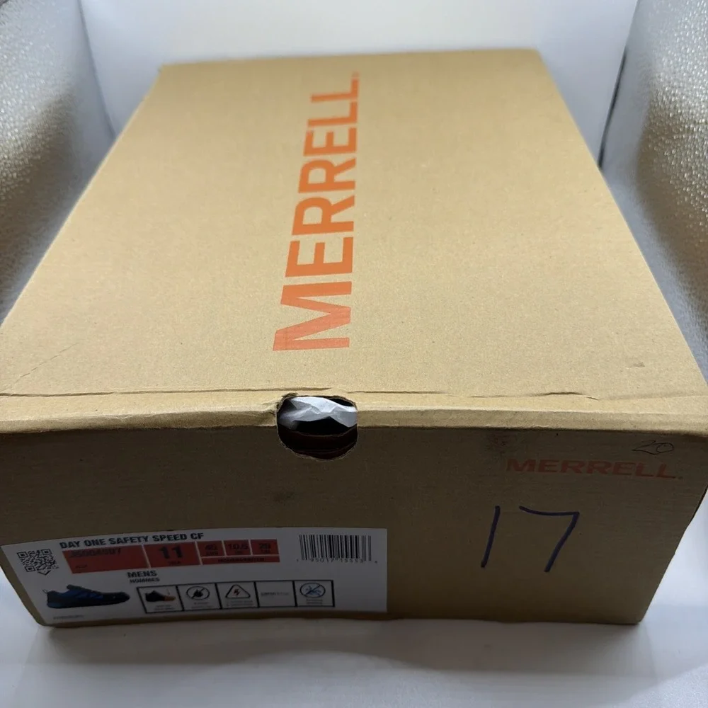 Merrell Men's Day One Safety Blue/Black Comfort Base Tech‎ Work Sneakers - 11